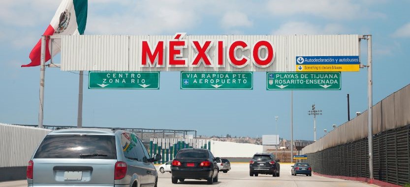 Photo of cars driving into Mexico at the Tijuana border