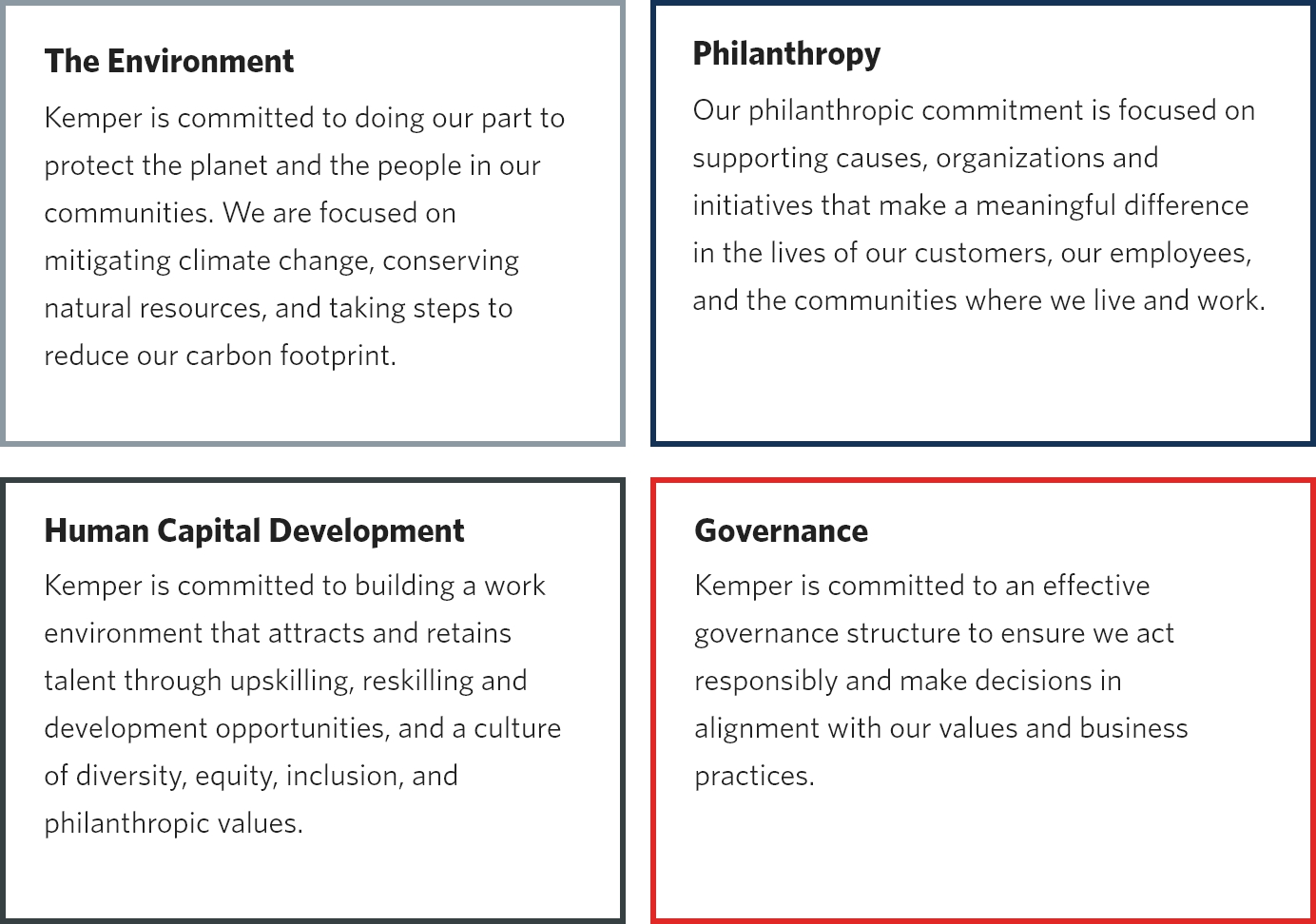 Environment Philanthropy Human Capital Development Governance Details