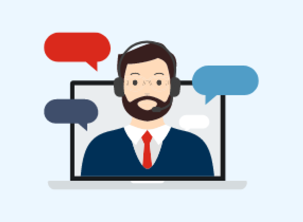 Cartoon image of customer service representative